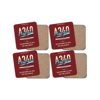Thumbnail for Airbus A340-600 design on dark red 4 pieces set coaster