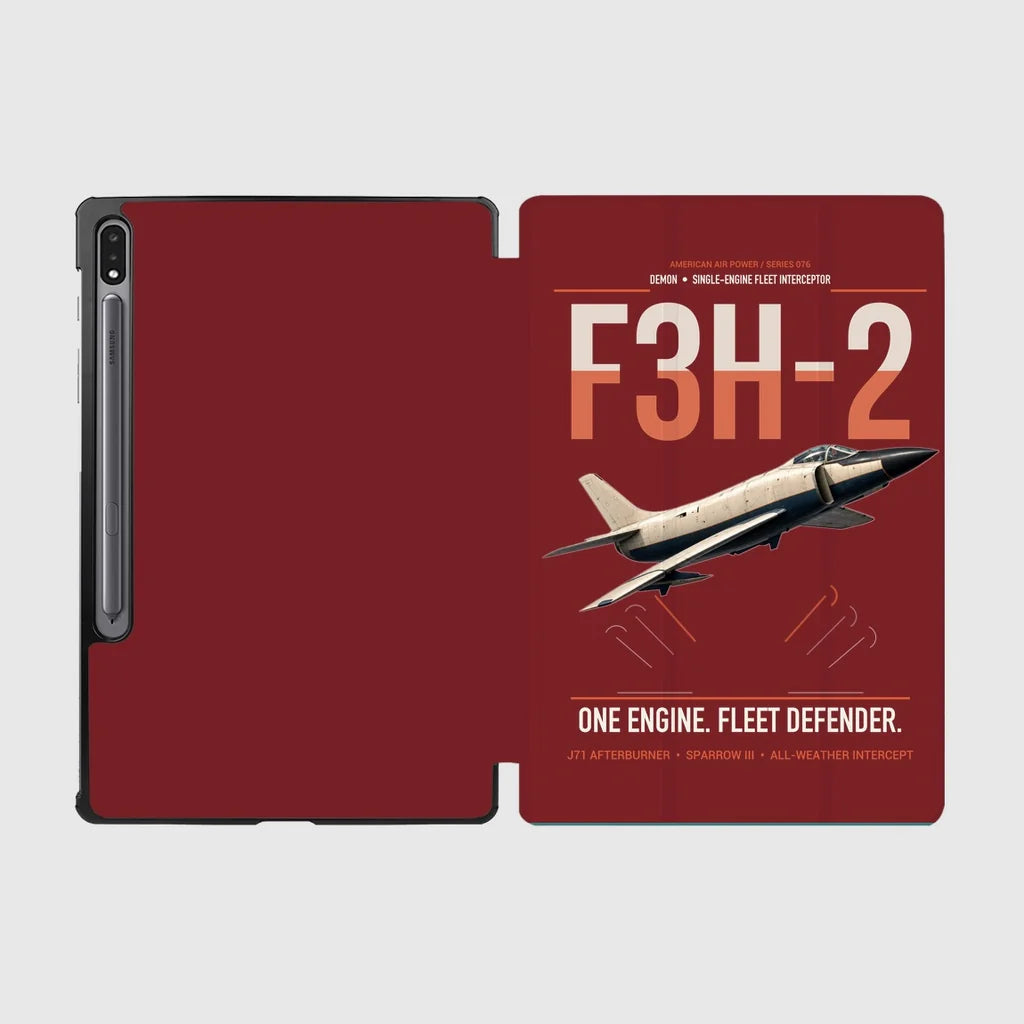 F3H-2 Demon design on dark red samsung tablet tablet case