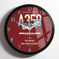 Thumbnail for Airbus A350-900 design on dark red framed wall clock