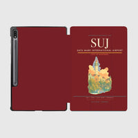 Thumbnail for Satu Mare International Airport (SUJ) design on dark red samsung tablet tablet case