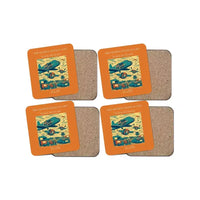 Thumbnail for The Skydive Festival Lift - Designed Coasters design on orange 4-pieces-set