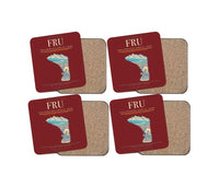 Thumbnail for Manas International Airport (FRU) design on dark red 4 pieces set coaster