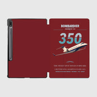 Thumbnail for Bombardier Challenger 350 design on dark red samsung tablet tablet case