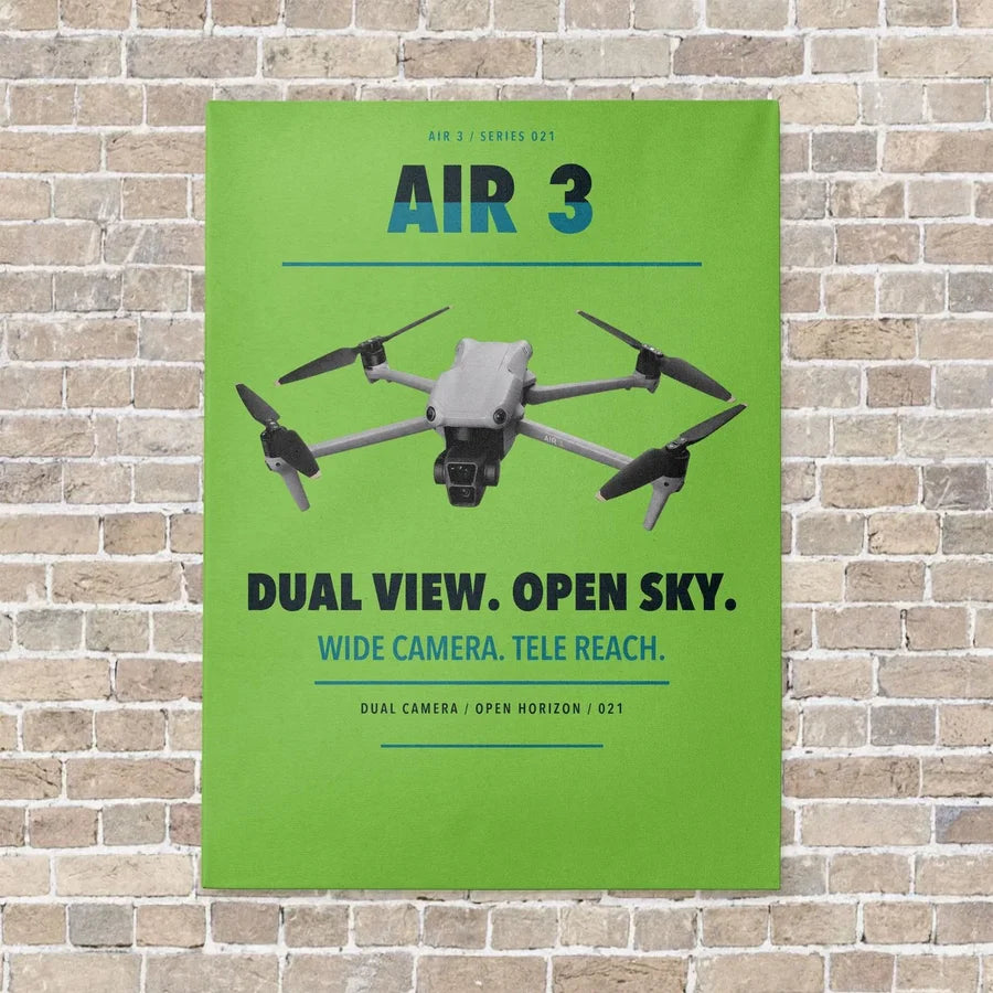 DJI Air 3 vertical canvas print - no frame - light green background