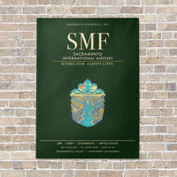 Thumbnail for Sacramento International Airport SMF - Canvas Framed - Dark Green