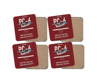 Thumbnail for Pilatus PC-6 Porter design on dark red 4 pieces set coaster
