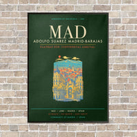 Thumbnail for Adolfo Suarez Madrid-Barajas Airport MAD - Canvas Framed - Dark Green