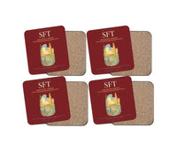 Thumbnail for Skellefteå Airport (SFT) design on dark red 4 pieces set coaster