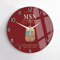 Thumbnail for Dane County Regional Airport Madison MSN Wall-Clock No-Frame - Dark Red