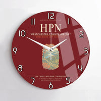 Thumbnail for Westchester County Airport HPN Wall-Clock No-Frame - Dark Red