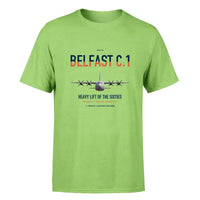 Thumbnail for Short Belfast C.1 design on light green double-side t-shirt, single-side print