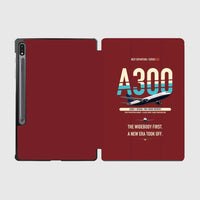 Thumbnail for Airbus A300B2 design on dark red samsung tablet tablet case