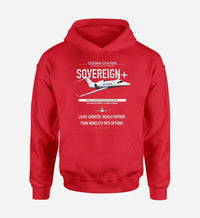 Thumbnail for Cessna Citation Sovereign+ design on red double-side hoodie, single-side print