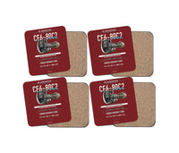 Thumbnail for Embraer ERJ145 design on dark red 4 pieces set coaster
