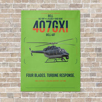 Thumbnail for Bell 407GXi vertical canvas print - no frame - light green background