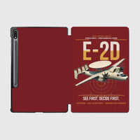 Thumbnail for E-2D Advanced Hawkeye design on dark red samsung tablet tablet case