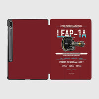 Thumbnail for CFM LEAP-1A design on dark red samsung tablet tablet case
