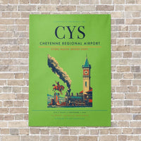 Thumbnail for Cheyenne Regional Airport CYS vertical canvas print - no frame - light green background