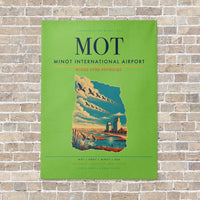Thumbnail for Minot International Airport MOT vertical canvas print - no frame - light green background