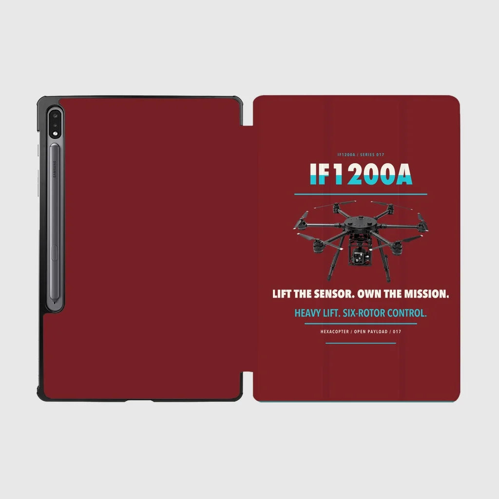 Inspired Flight IF1200A design on dark red samsung tablet tablet case