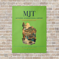 Thumbnail for Mytilene International Airport MJT vertical canvas print - no frame - light green background