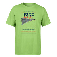 Thumbnail for Saab J 35F Draken design on light green t-shirt, single-side print