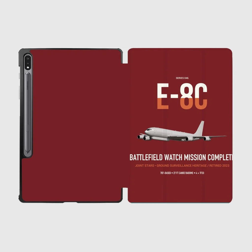 E-8C Joint STARS design on dark red samsung tablet tablet case
