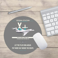 Thumbnail for Cessna Citation X+ design on gray round mouse pad
