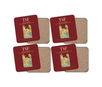 Thumbnail for Treviso Airport (TSF) design on dark red 4 pieces set coaster