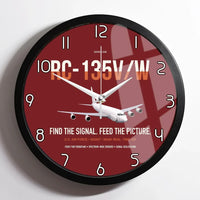 Thumbnail for RC-135V W Rivet Joint design on dark red framed wall clock