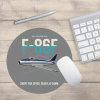 Thumbnail for F-86F Sabre design on gray round mouse pad
