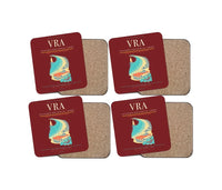 Thumbnail for Juan Gualberto Gómez Airport (VRA) design on dark red 4 pieces set coaster