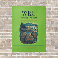 Thumbnail for Wrangell Airport WRG vertical canvas print - no frame - light green background