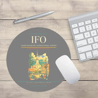 Thumbnail for Ivano-Frankivsk International Airport (IFO) design on gray round mouse pad