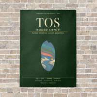 Thumbnail for Troms Airport TOS - Canvas Framed - Dark Green