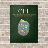 Thumbnail for Cape Town International Airport CPT - Canvas Framed - Dark Green