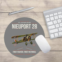 Thumbnail for Nieuport 28C.1 design on gray round mouse pad