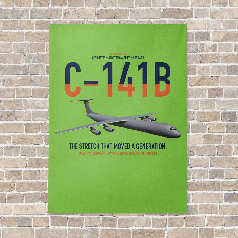 C-141B Starlifter vertical canvas print - no frame - light green background