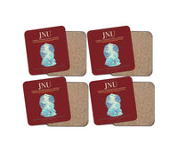 Thumbnail for Juneau International Airport (JNU) design on dark red 4 pieces set coaster