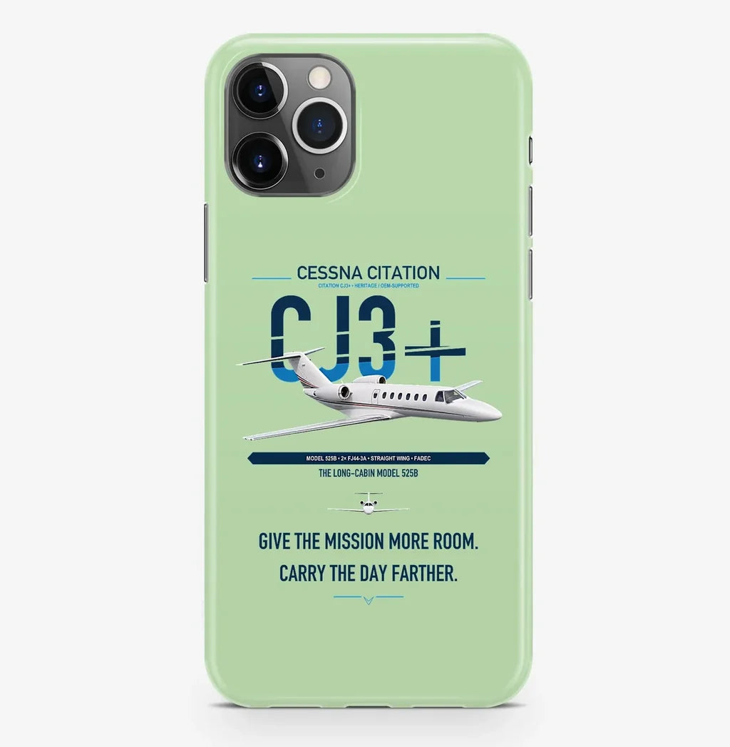 Cessna Citation CJ3+ design on light green magsafe iphone case, for iPhone Pro Max