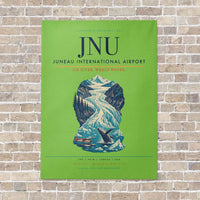 Thumbnail for Juneau International Airport JNU vertical canvas print - no frame - light green background
