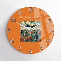 Thumbnail for VINTAGE G4089 - The Runway Garden - Designed Wall Clocks design on orange no-frame