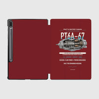 Thumbnail for PT6A-67 design on dark red samsung tablet tablet case