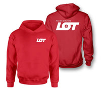 Thumbnail for LOT Polish Airlines logo on red double side hoodie