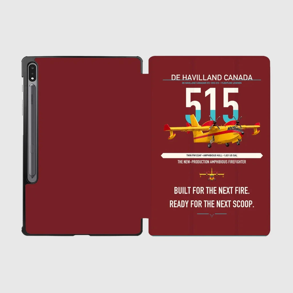 De Havilland Canadair 515 design on dark red samsung tablet tablet case