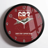 Thumbnail for Hawker Siddeley Harrier GR3 design on dark red framed wall clock