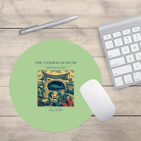 Thumbnail for VINTAGE G4505 - The Sandbag Hangar - Designed Mouse Pads design on lightgreen round