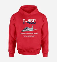 Thumbnail for T-45C Goshawk design on red double-side hoodie, single-side print