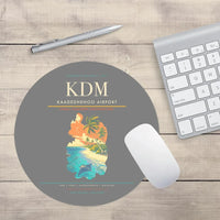 Thumbnail for Kaadedhdhoo Airport (KDM) design on gray round mouse pad