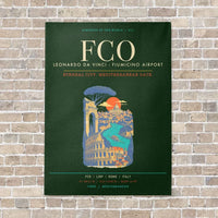 Thumbnail for Rome Leonardo da Vinci Fiumicino Airport FCO - Canvas Framed - Dark Green
